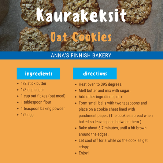 Finnish Oatmeal Cookie Recipe