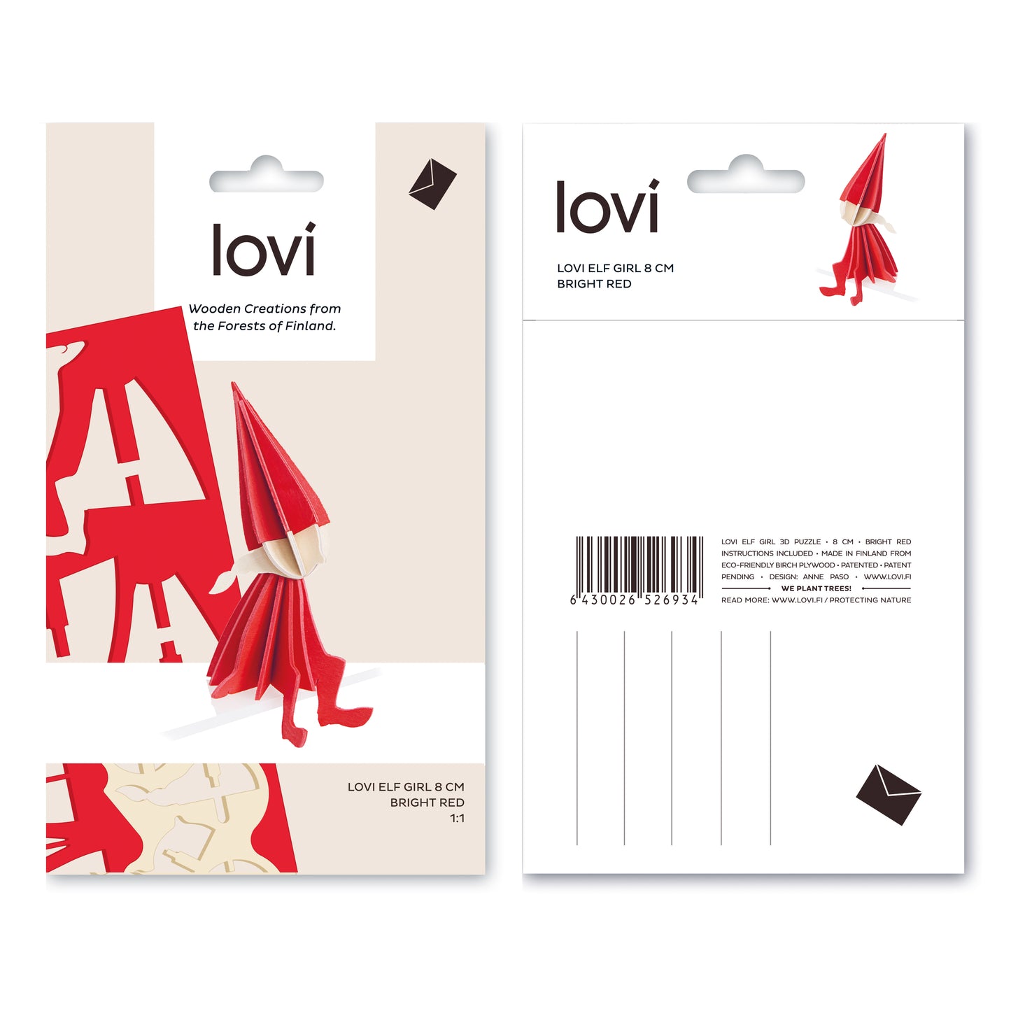 Lovi Elf Girl, bright red 8cm