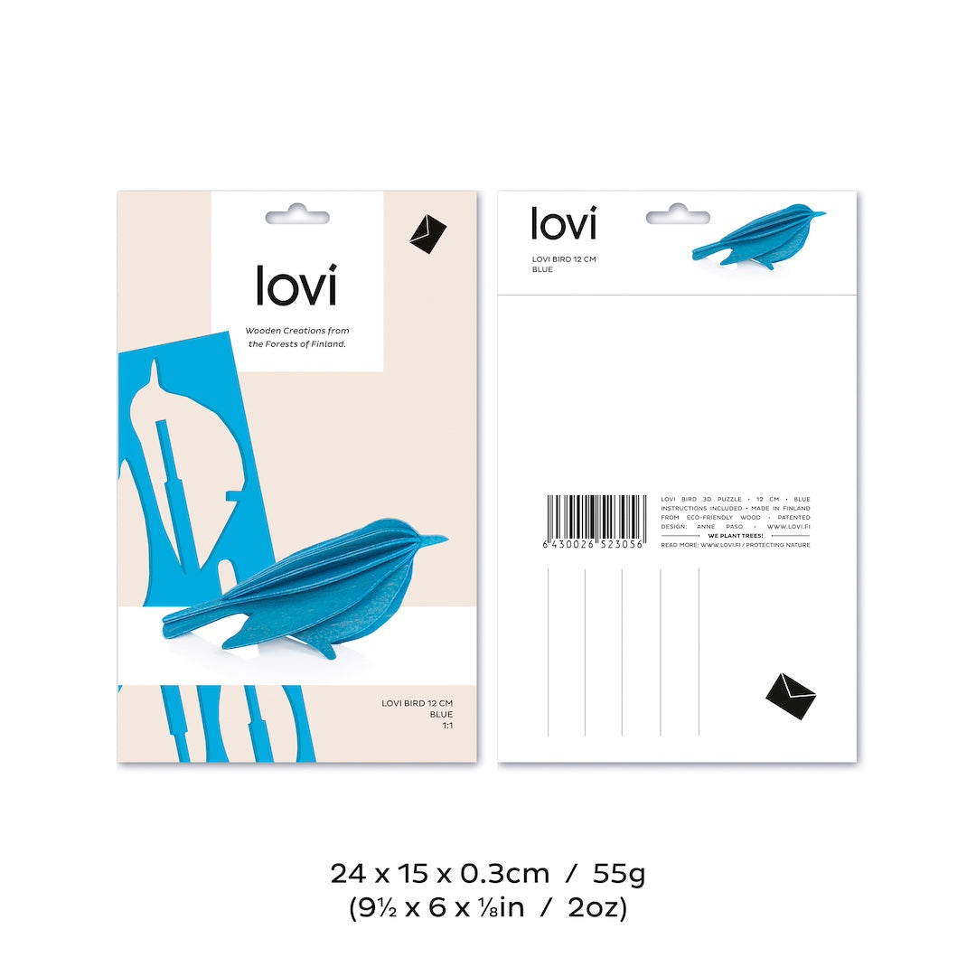 Lovi Bird, green 12 cm