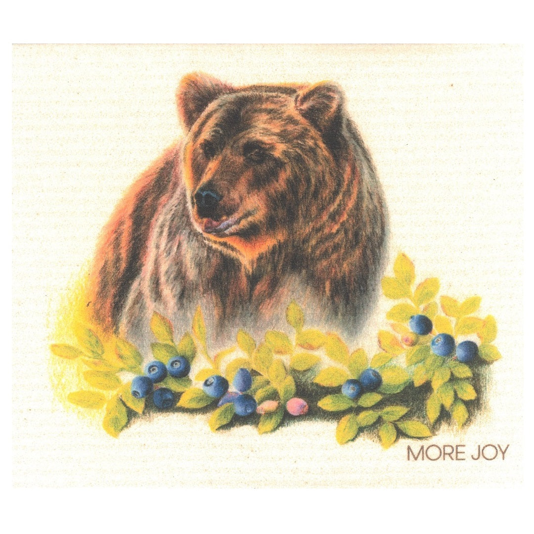 Swedish Dishcloth More Joy Blueberry Bear