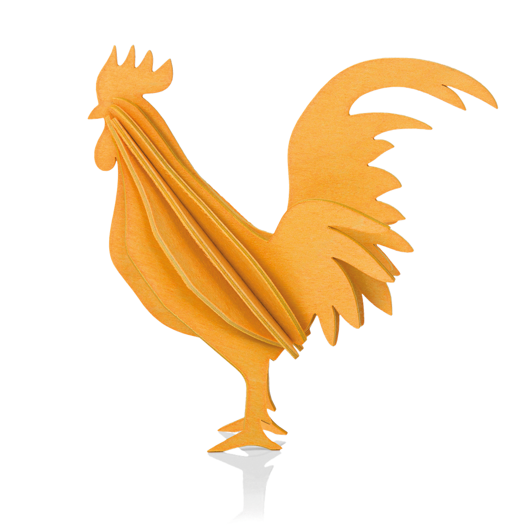 Lovi Rooster, warm yellow 10cm