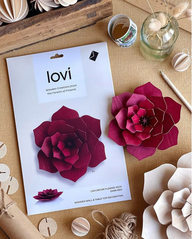 Lovi Decor Flower, Dark Red