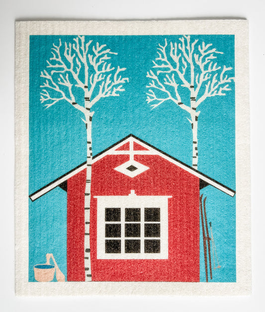Swedish Dishcloth Red Cottage