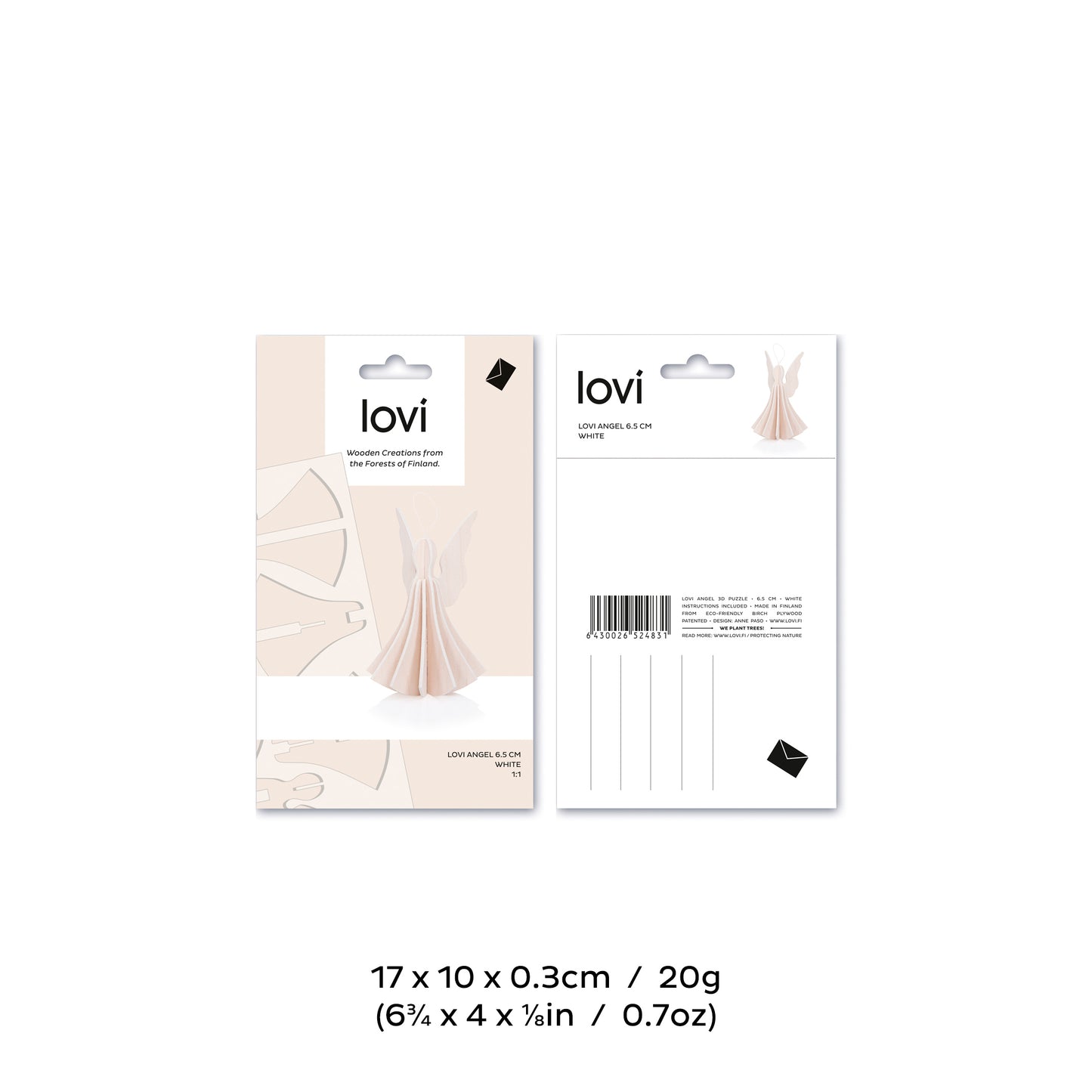 Lovi Angel, White 6.5cm