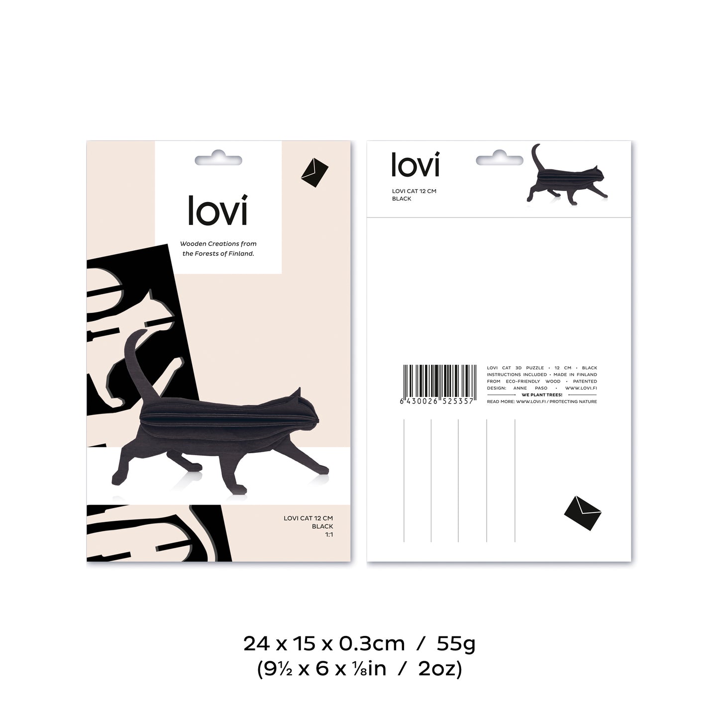 Lovi Cat, Black 12 cm