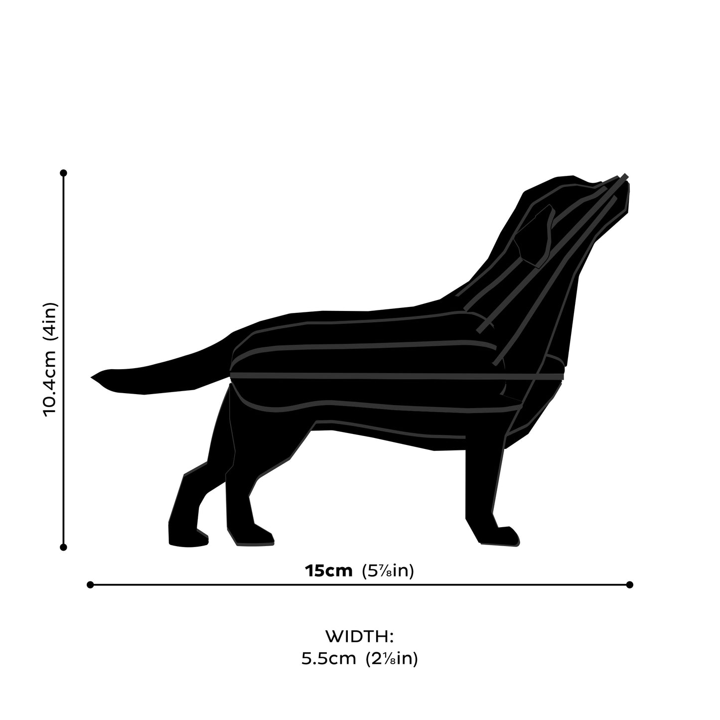 Lovi Labrador, 15cm, black