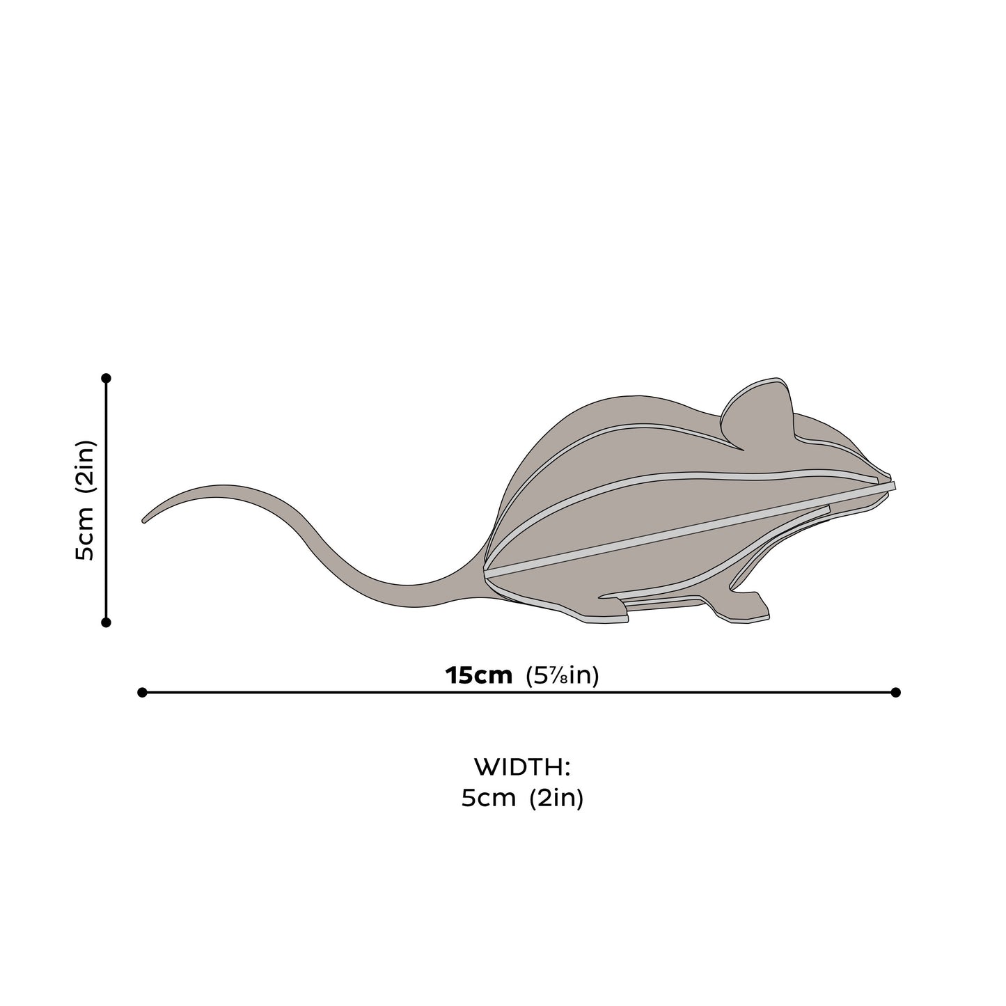 Lovi Mouse, grey 15 cm