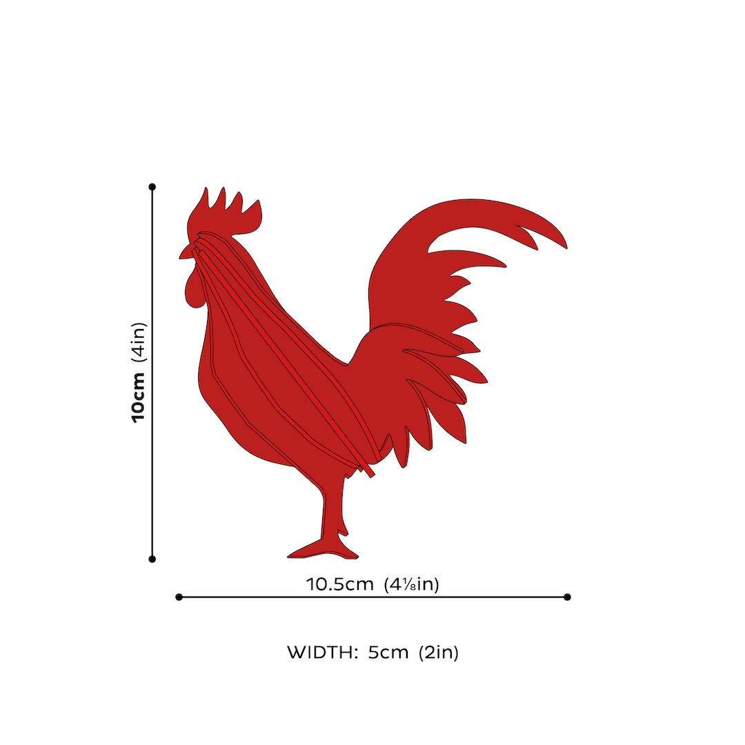 Lovi Rooster, bright red 10cm