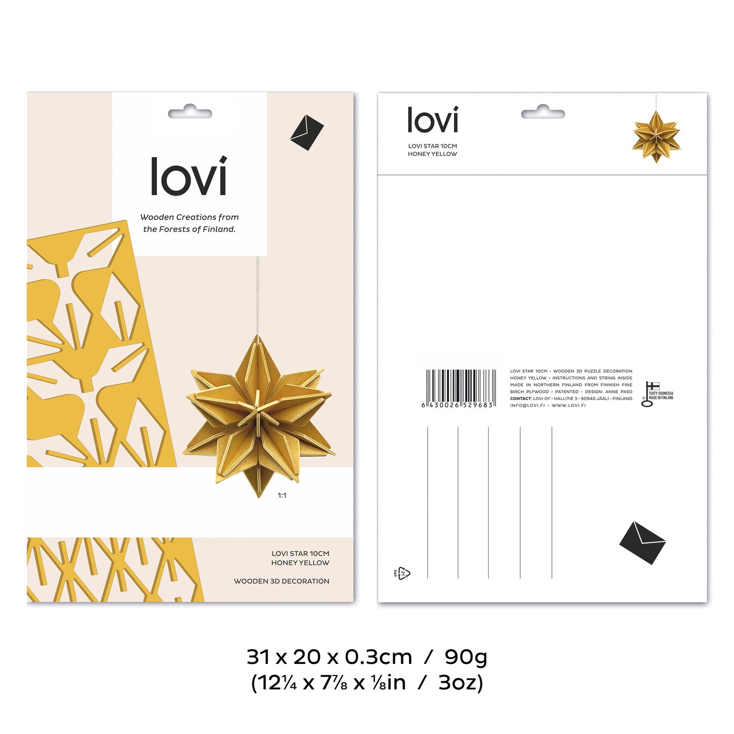 Lovi Ornament Star, Cinnamon Brown, 10 cm