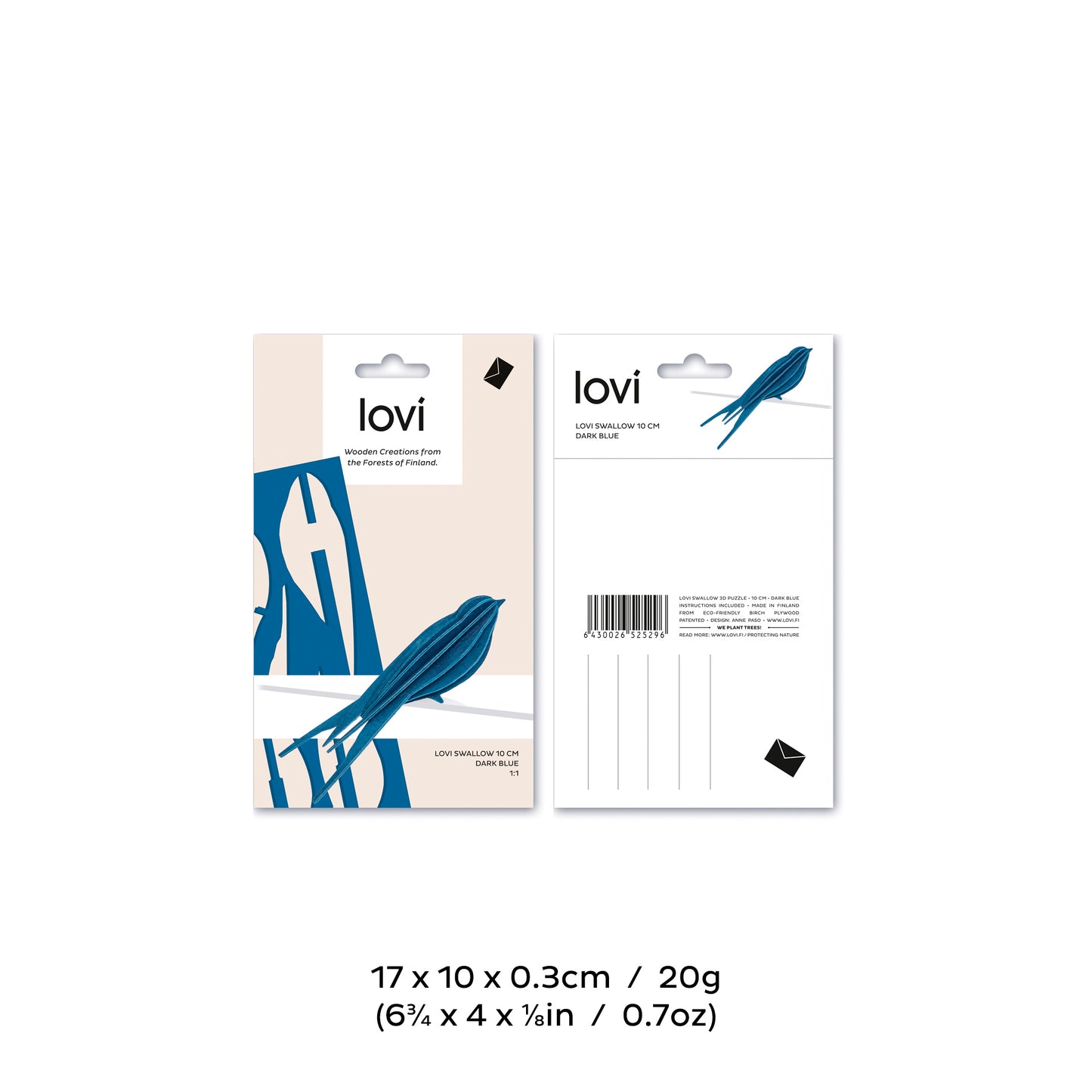 Lovi Swallow, Dark Blue 15 cm