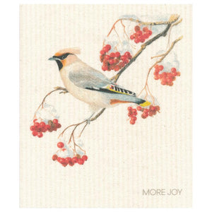 Swedish Dishcloth More Joy Bohemian Waxwing