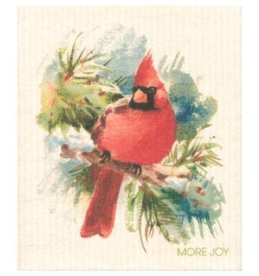 Swedish Dishcloth More Joy Cardinal