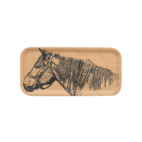 Horse Finnish Birch Tray, wood color